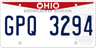 OH license plate GPQ3294