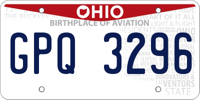 OH license plate GPQ3296
