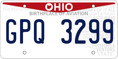 OH license plate GPQ3299