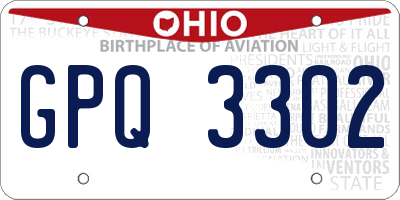 OH license plate GPQ3302