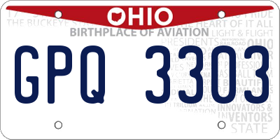 OH license plate GPQ3303