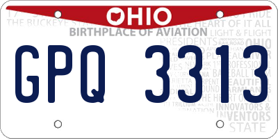 OH license plate GPQ3313