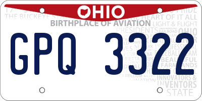 OH license plate GPQ3322