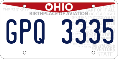 OH license plate GPQ3335