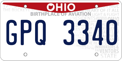 OH license plate GPQ3340