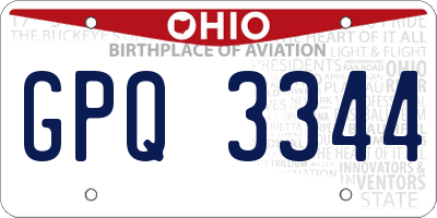 OH license plate GPQ3344
