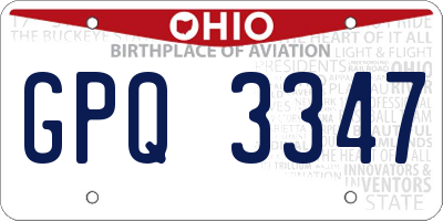 OH license plate GPQ3347