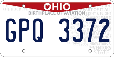 OH license plate GPQ3372