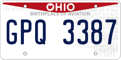 OH license plate GPQ3387