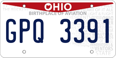 OH license plate GPQ3391