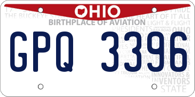 OH license plate GPQ3396