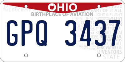 OH license plate GPQ3437