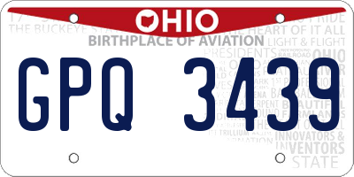 OH license plate GPQ3439