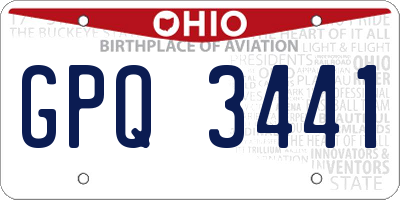 OH license plate GPQ3441