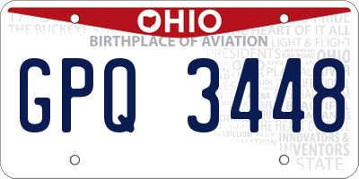 OH license plate GPQ3448