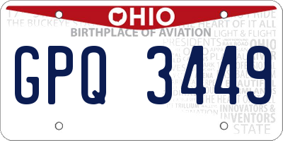 OH license plate GPQ3449