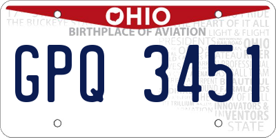 OH license plate GPQ3451