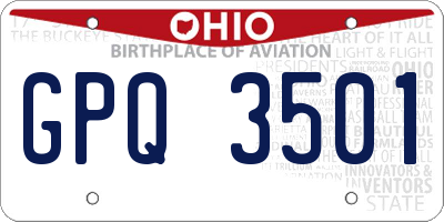 OH license plate GPQ3501
