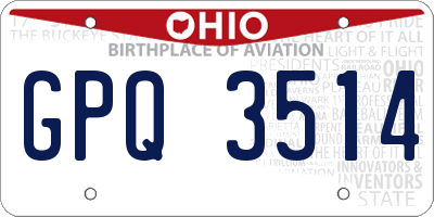 OH license plate GPQ3514