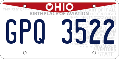 OH license plate GPQ3522