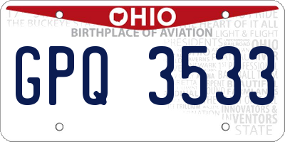 OH license plate GPQ3533