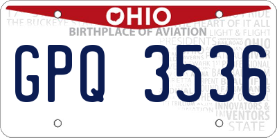 OH license plate GPQ3536