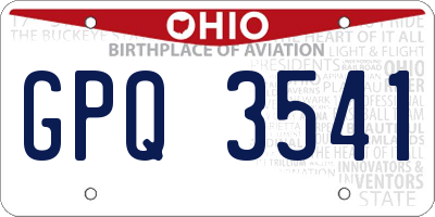 OH license plate GPQ3541