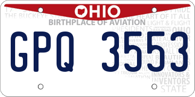 OH license plate GPQ3553