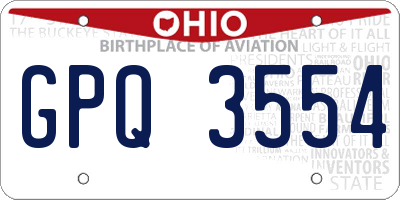 OH license plate GPQ3554