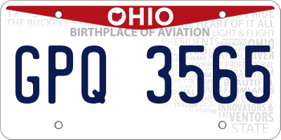OH license plate GPQ3565