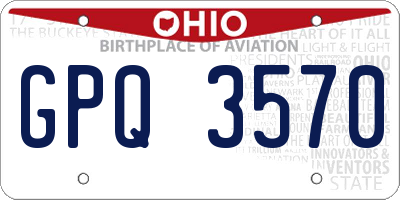 OH license plate GPQ3570