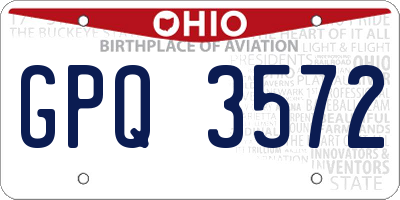 OH license plate GPQ3572