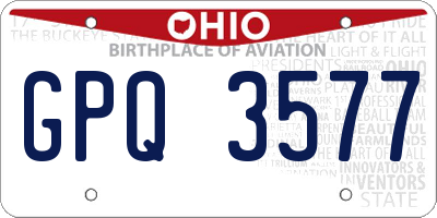 OH license plate GPQ3577