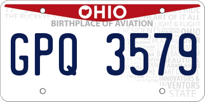 OH license plate GPQ3579