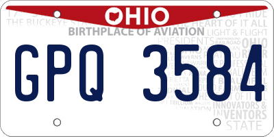 OH license plate GPQ3584