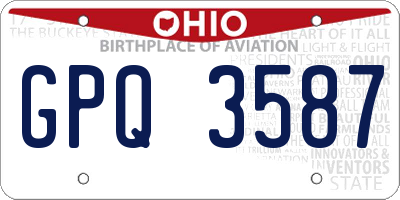 OH license plate GPQ3587