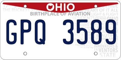OH license plate GPQ3589