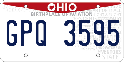 OH license plate GPQ3595