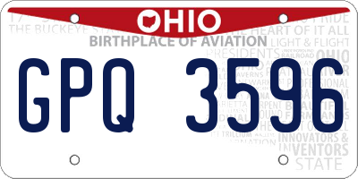 OH license plate GPQ3596