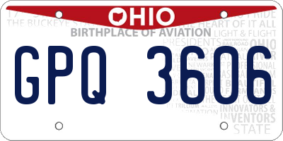 OH license plate GPQ3606