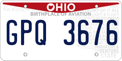 OH license plate GPQ3676
