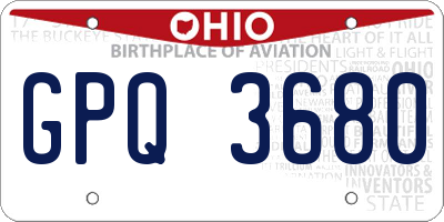 OH license plate GPQ3680