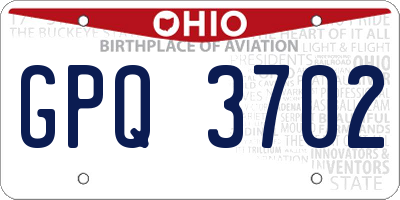 OH license plate GPQ3702