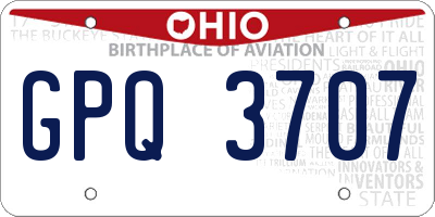 OH license plate GPQ3707