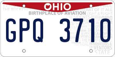 OH license plate GPQ3710