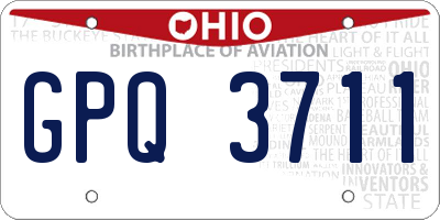 OH license plate GPQ3711