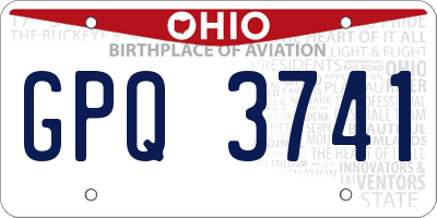 OH license plate GPQ3741