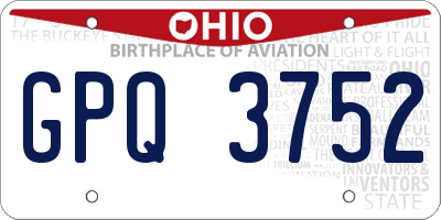 OH license plate GPQ3752