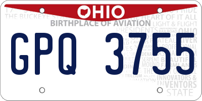 OH license plate GPQ3755