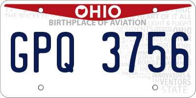 OH license plate GPQ3756